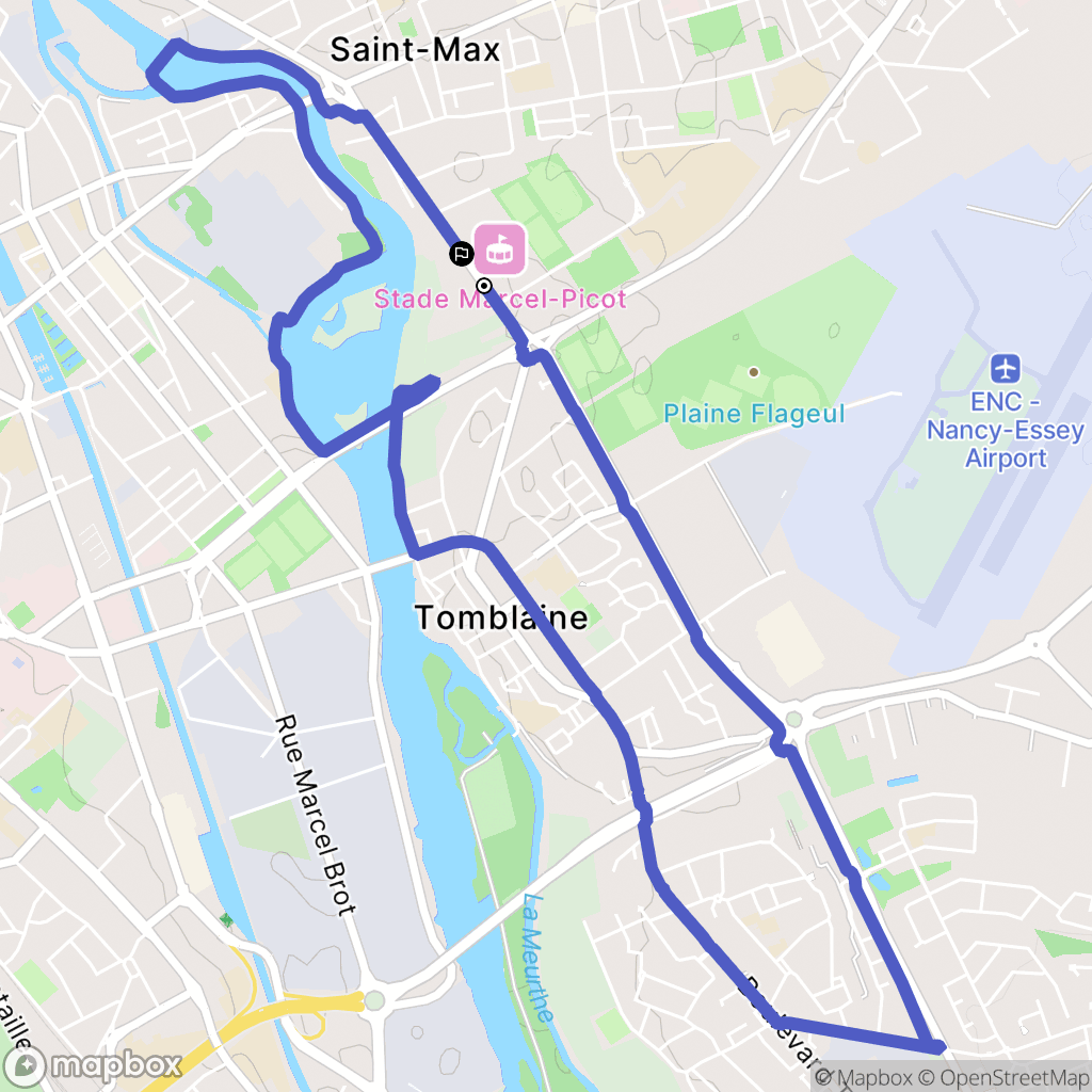 Tomblaine : carte du parcours de randonnée - France