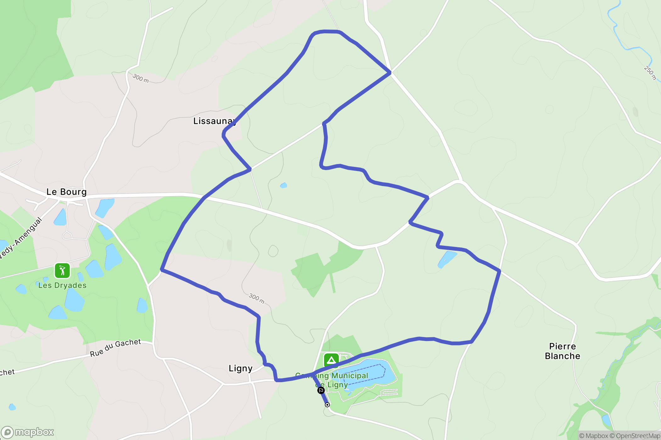 Pouligny-Notre-Dame : carte du parcours de randonnée - France