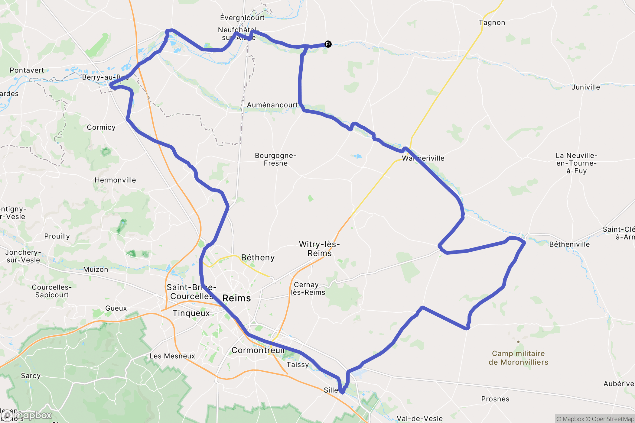 Houdilcourt : carte du parcours de randonnée - France