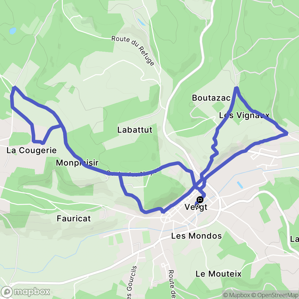 Vergt : carte du parcours de randonnée - France