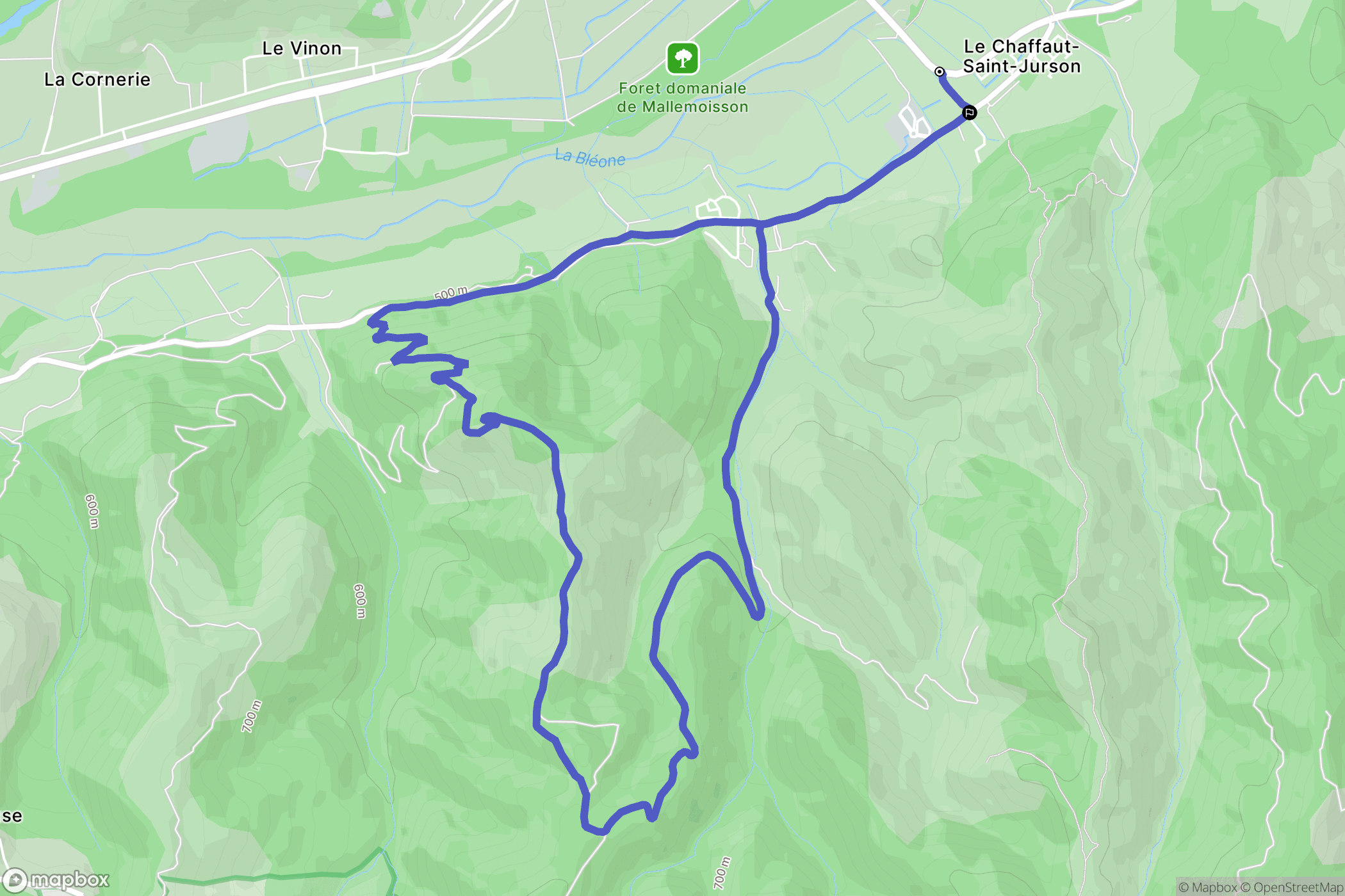 Le Chaffaut-Saint-Jurson : carte du parcours de randonnée - France