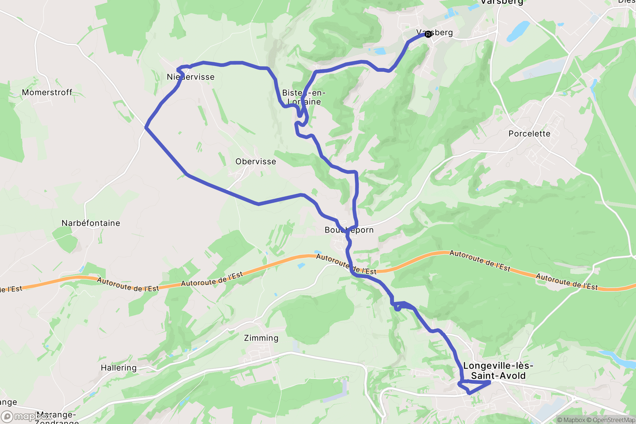 Varsberg : carte du parcours de randonnée - France