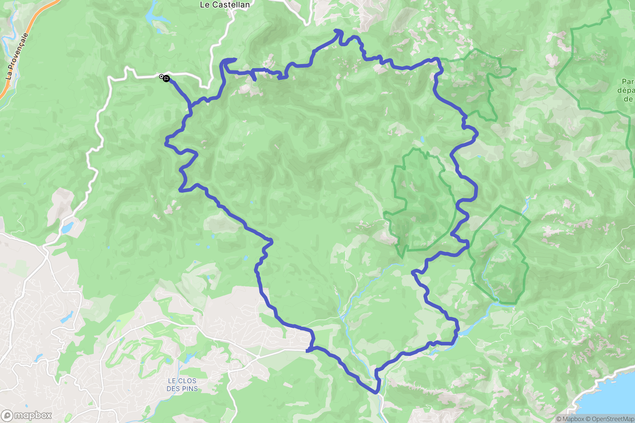 Fréjus : carte du parcours de randonnée - France