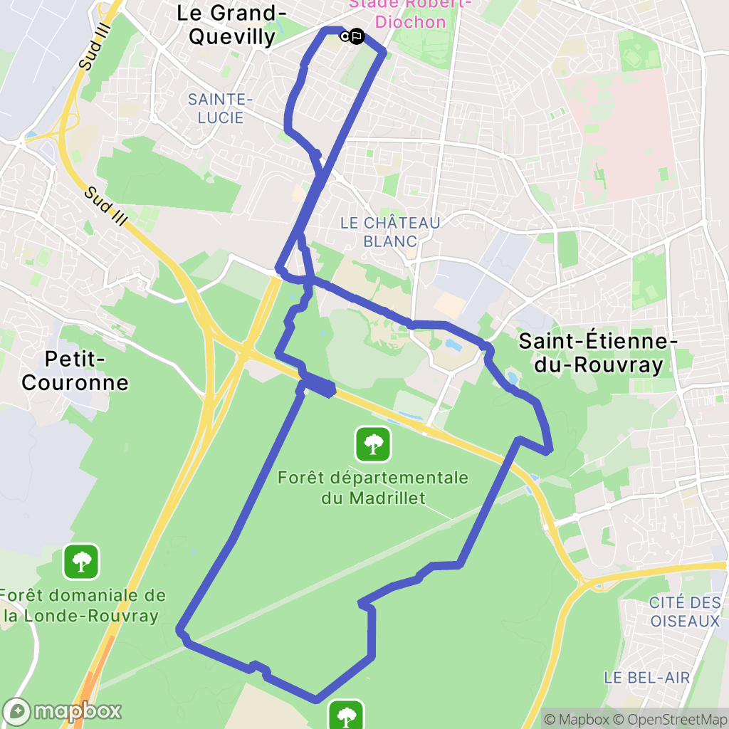 Le Grand-Quevilly : carte du parcours de randonnée - France
