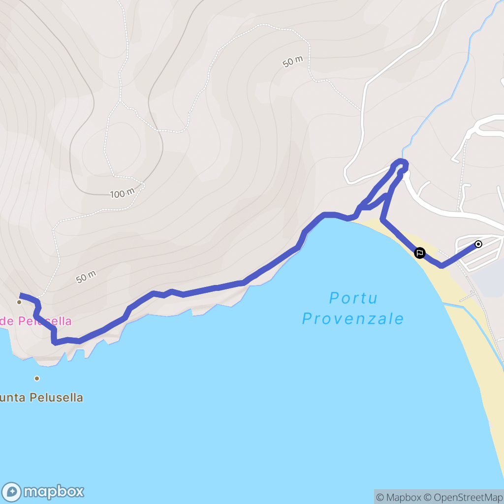 Appietto : carte du parcours de randonnée - France