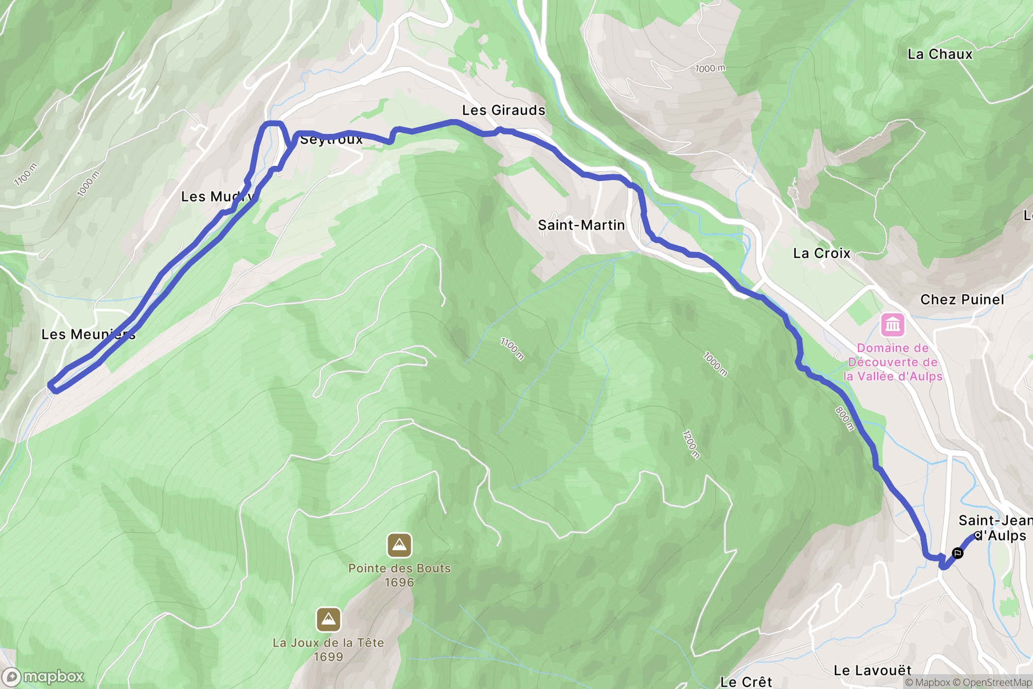 Saint-Jean-d'Aulps : carte du parcours de randonnée - France
