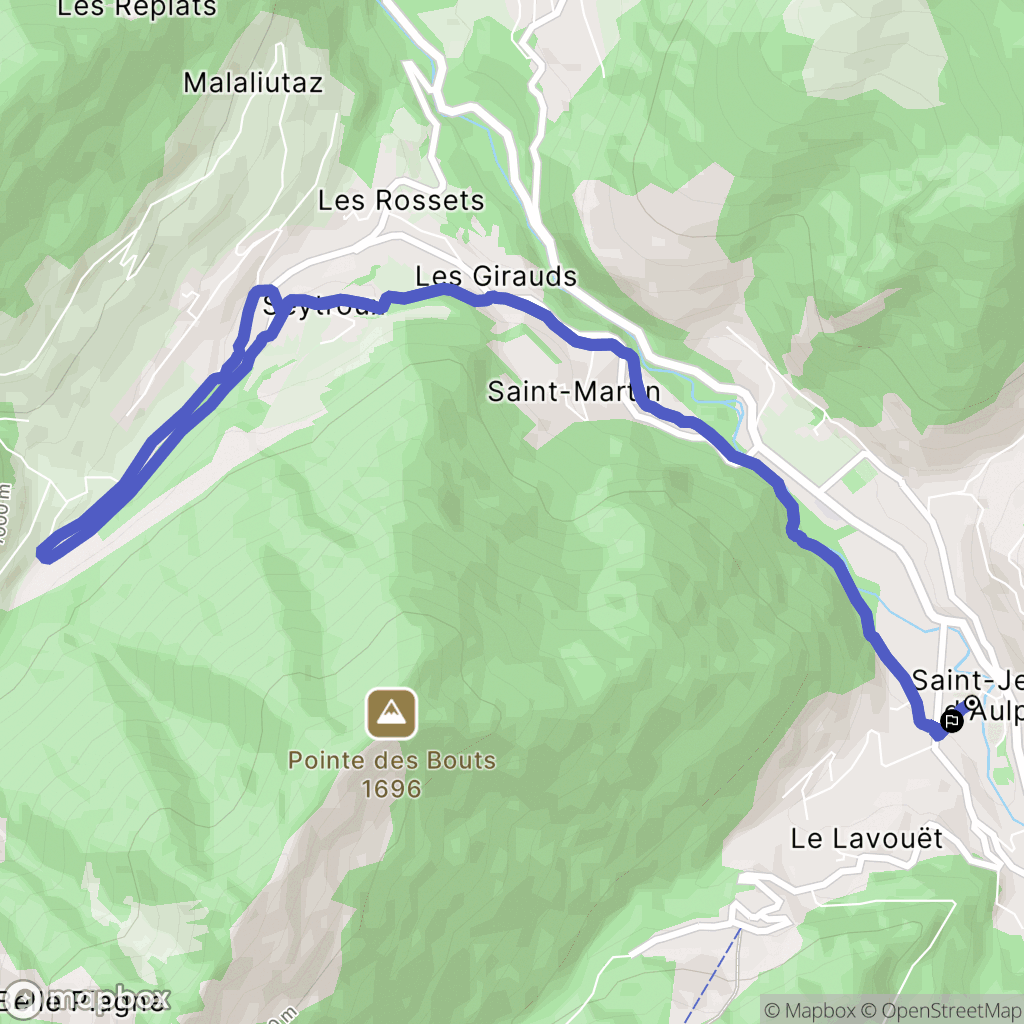 Saint-Jean-d'Aulps : carte du parcours de randonnée - France
