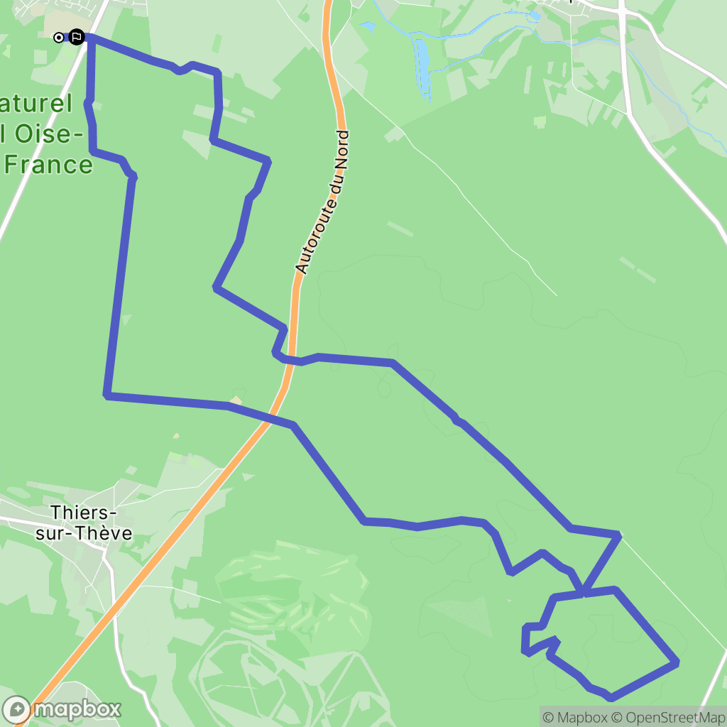 Senlis : carte du parcours de randonnée - France
