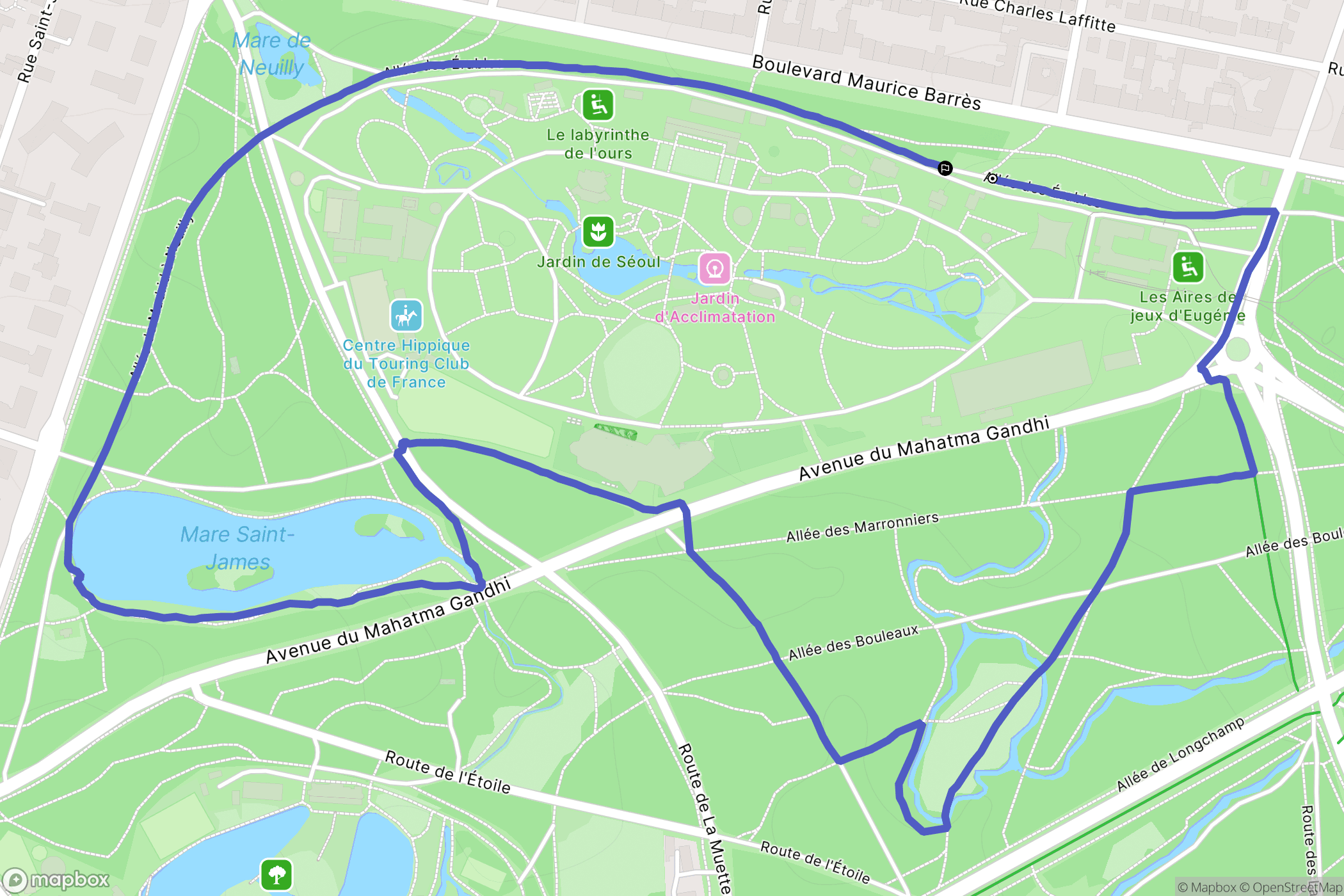 Paris : carte du parcours de randonnée - France