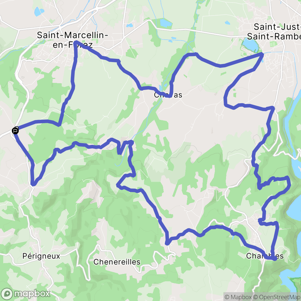 Saint-Marcellin-en-Forez : carte du parcours de randonnée - France