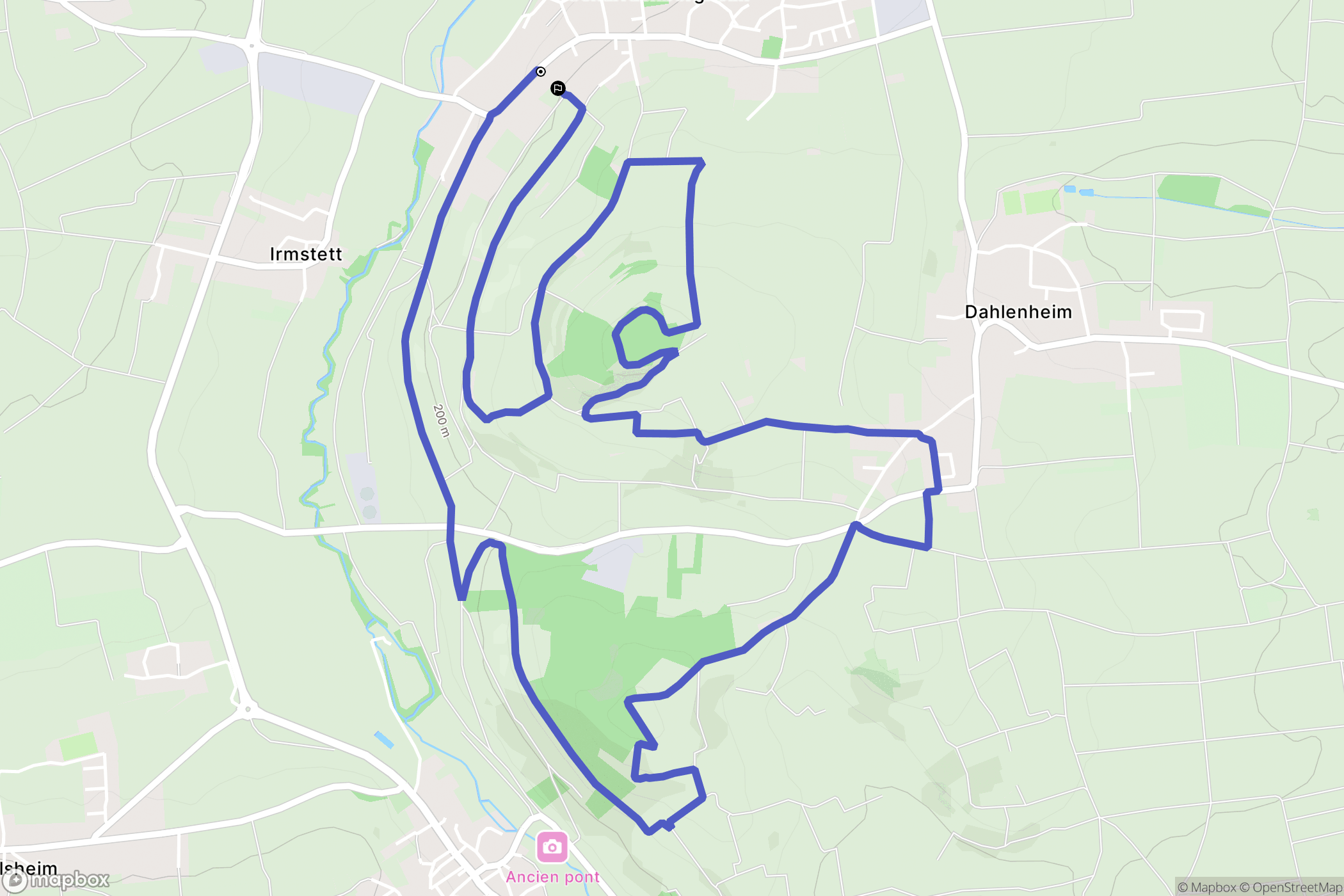 Scharrachbergheim-Irmstett : carte du parcours de randonnée - France