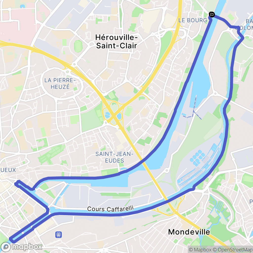 Hérouville-Saint-Clair : carte du parcours de randonnée - France