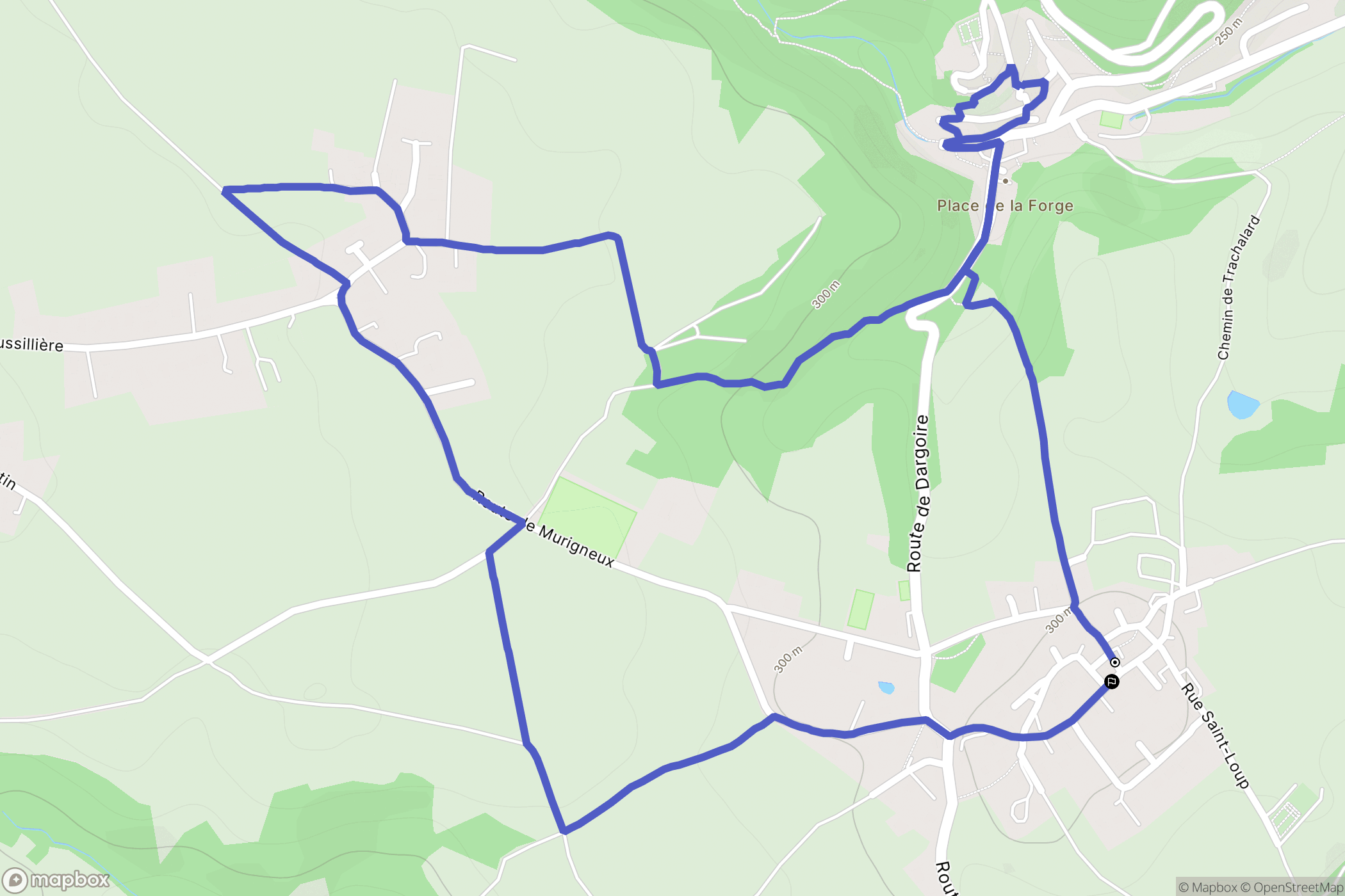 Tartaras : carte du parcours de randonnée - France