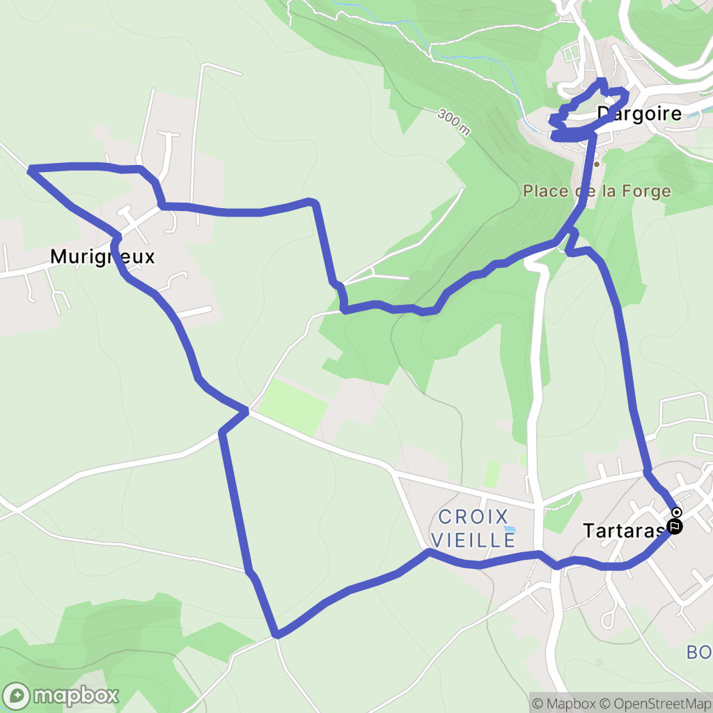 Tartaras : carte du parcours de randonnée - France