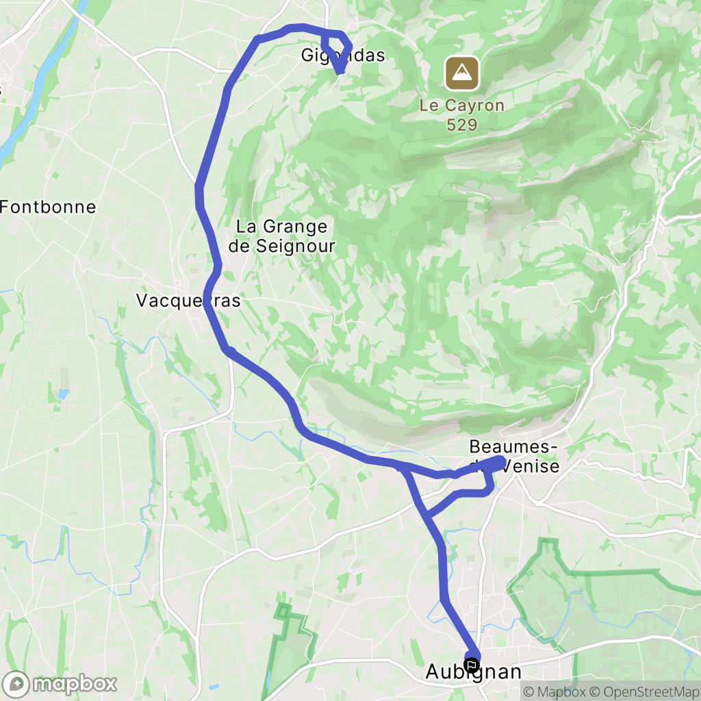 Aubignan : carte du parcours de randonnée - France