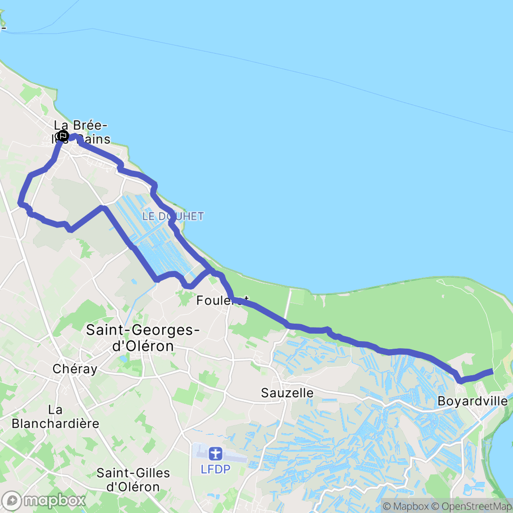 La Brée-les-Bains : carte du parcours de randonnée - France