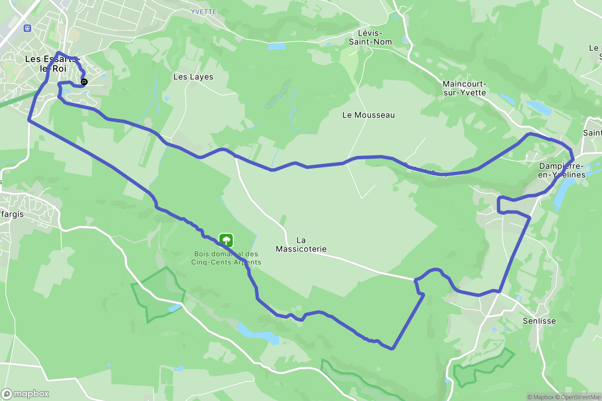 Les Essarts-le-Roi : carte du parcours de randonnée - France