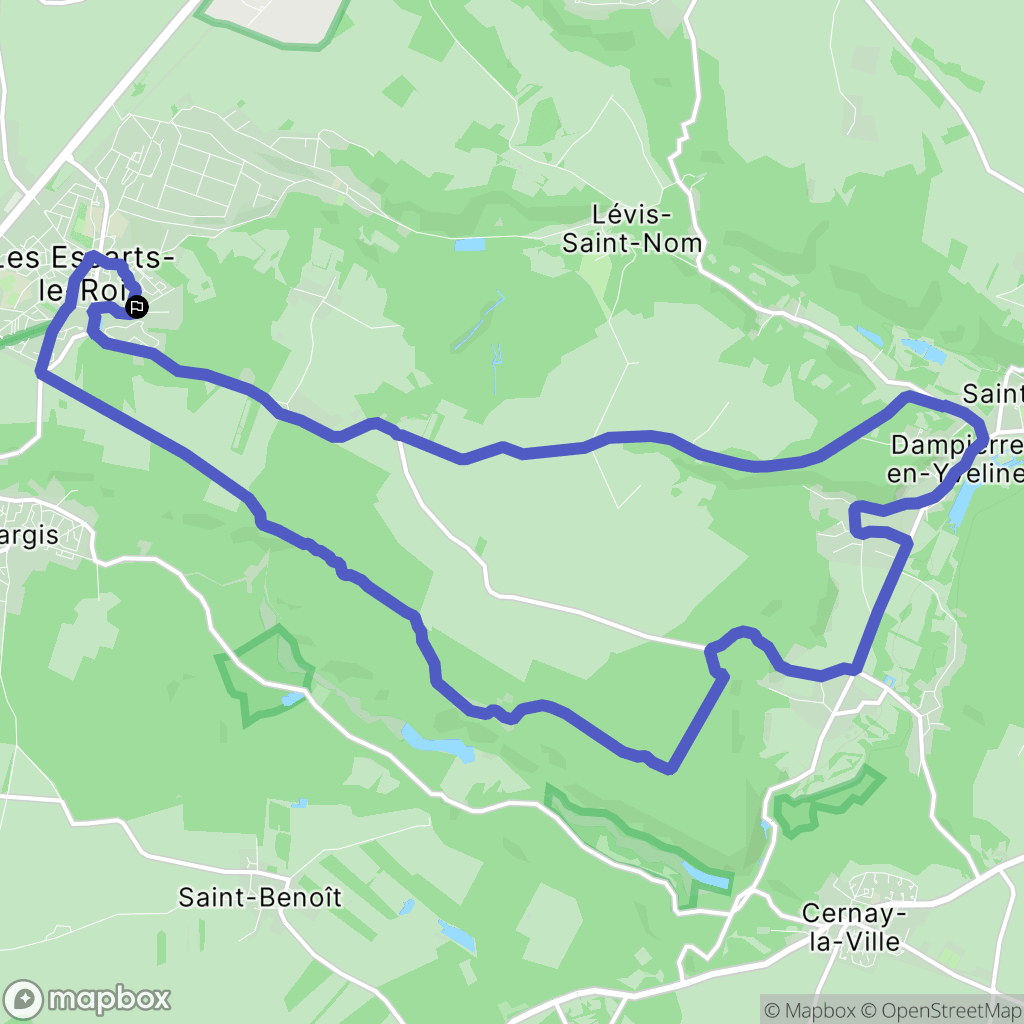 Les Essarts-le-Roi : carte du parcours de randonnée - France