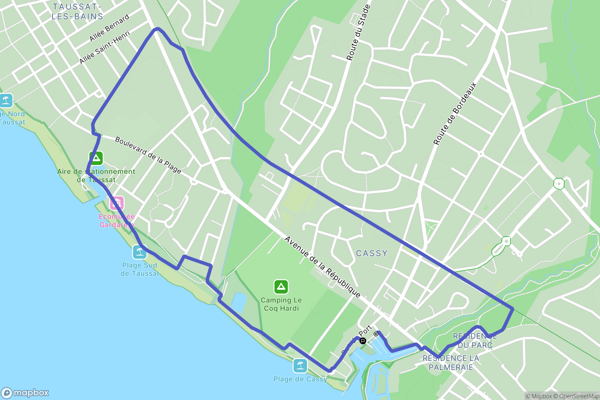 Lanton : carte du parcours de randonnée - France