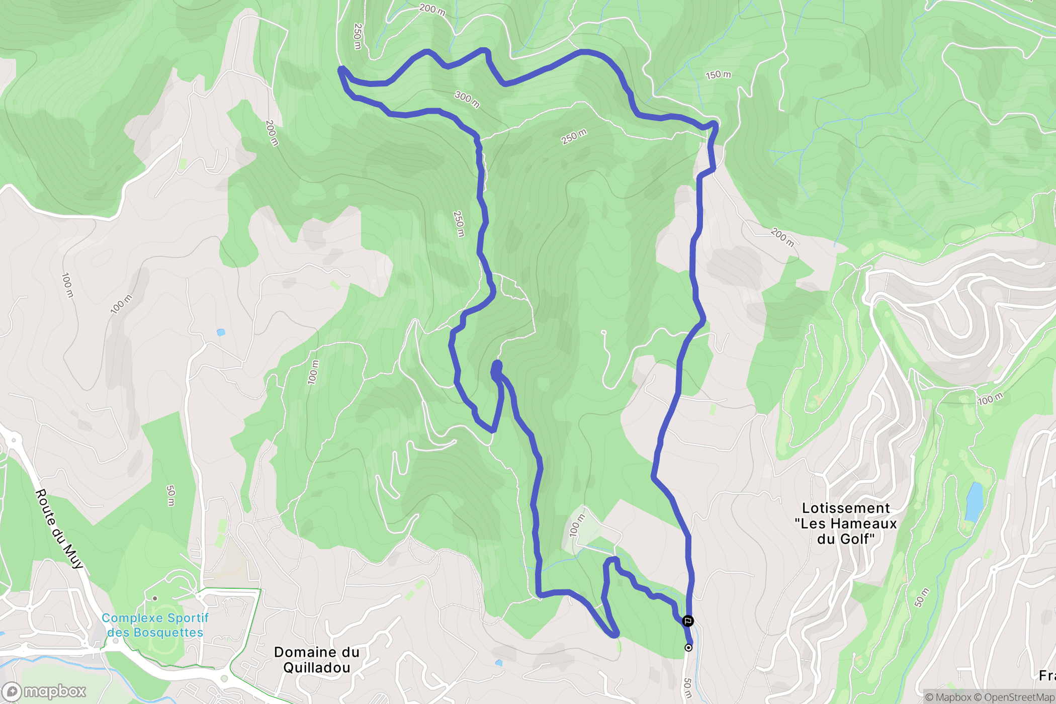 Sainte-Maxime : carte du parcours de randonnée - France