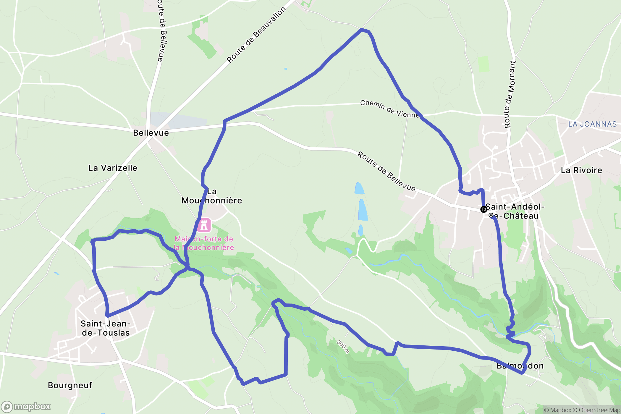 Beauvallon : carte du parcours de randonnée - France