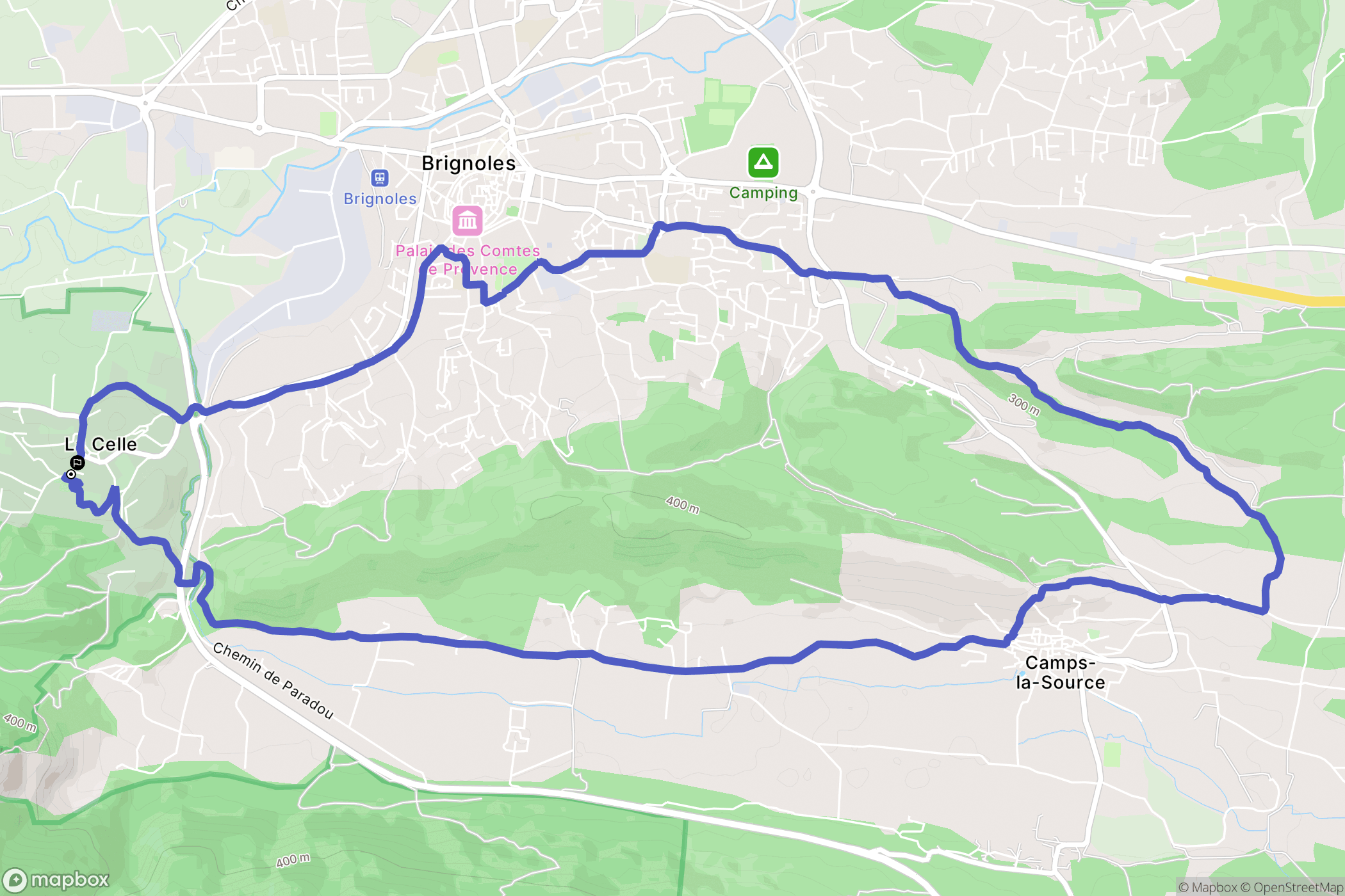 La Celle : carte du parcours de randonnée - France