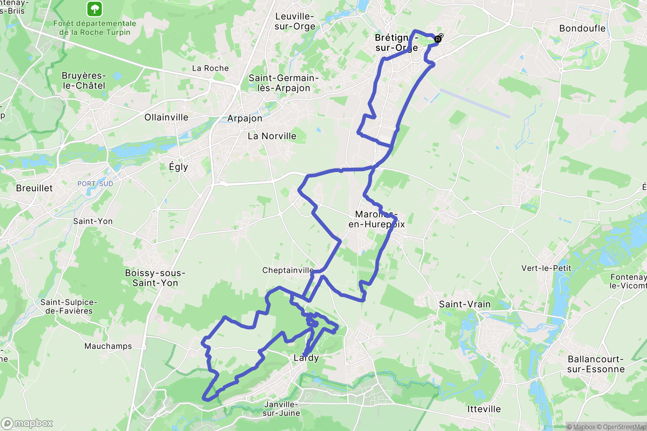 Le Plessis-Pâte : carte du parcours de randonnée - France