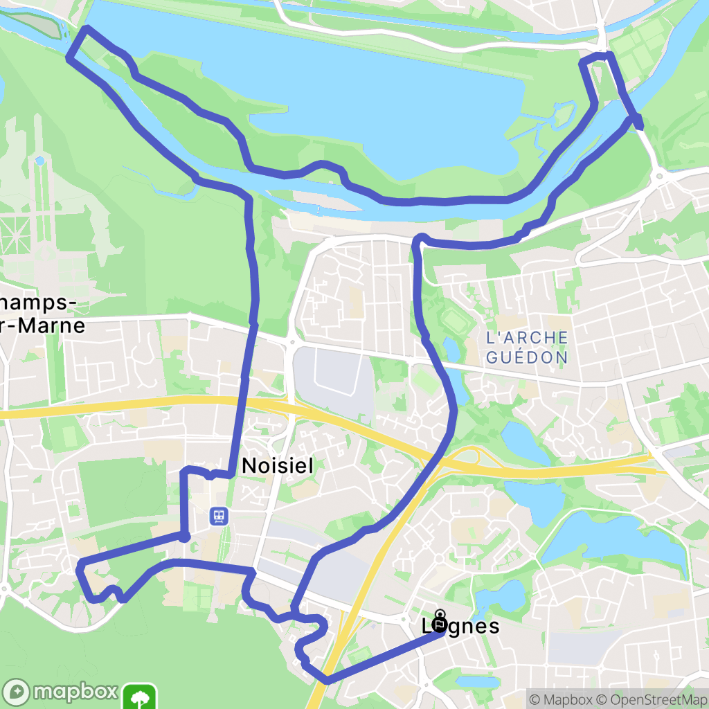 Lognes : carte du parcours de randonnée - France