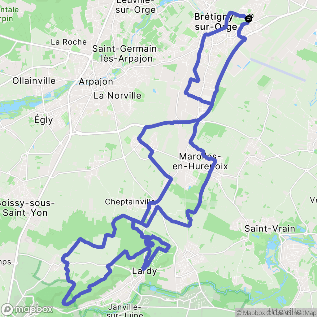 Le Plessis-Pâte : carte du parcours de randonnée - France