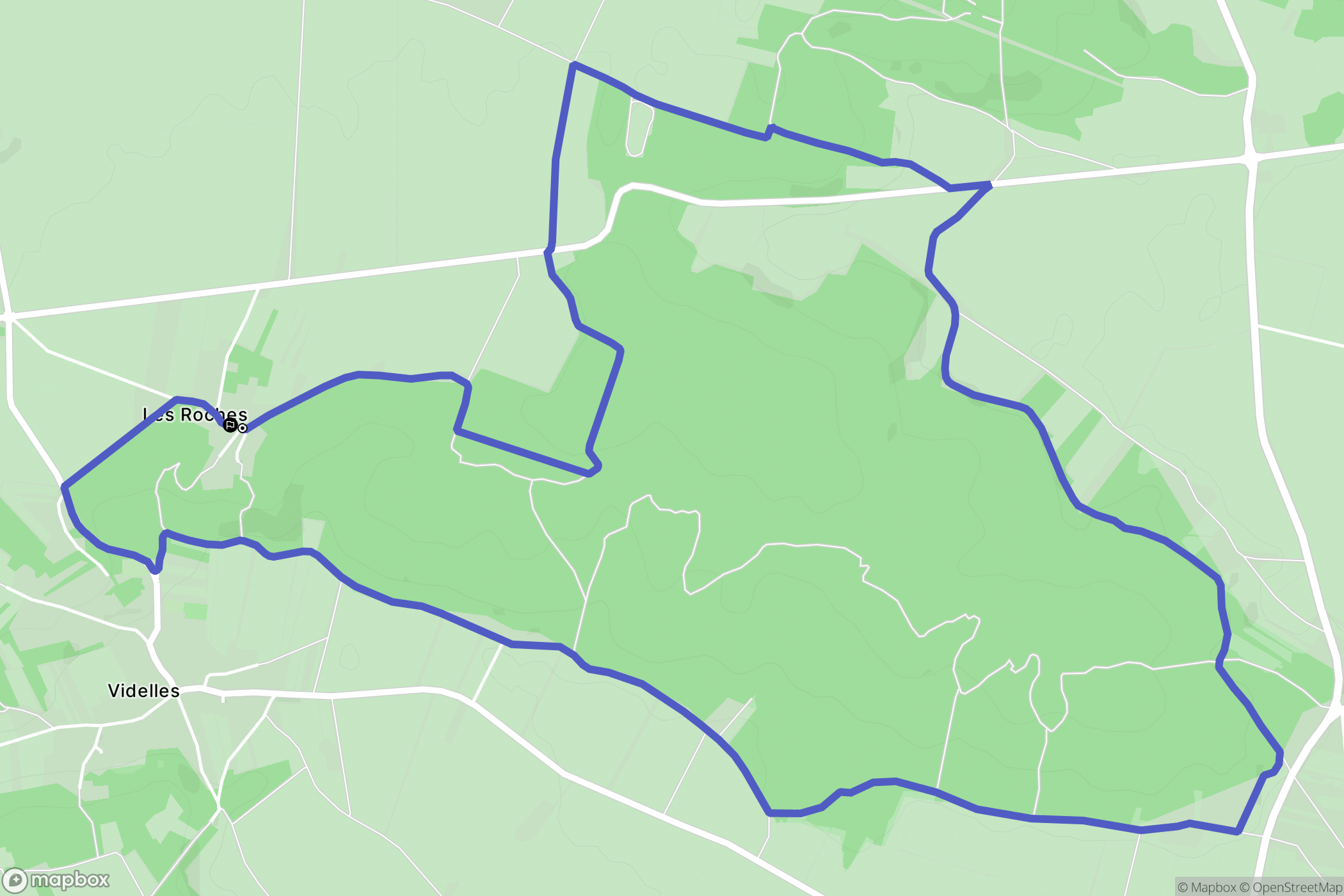 Videlles : carte du parcours de randonnée - France