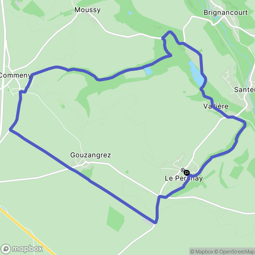 Le Perchay : carte du parcours de randonnée - France