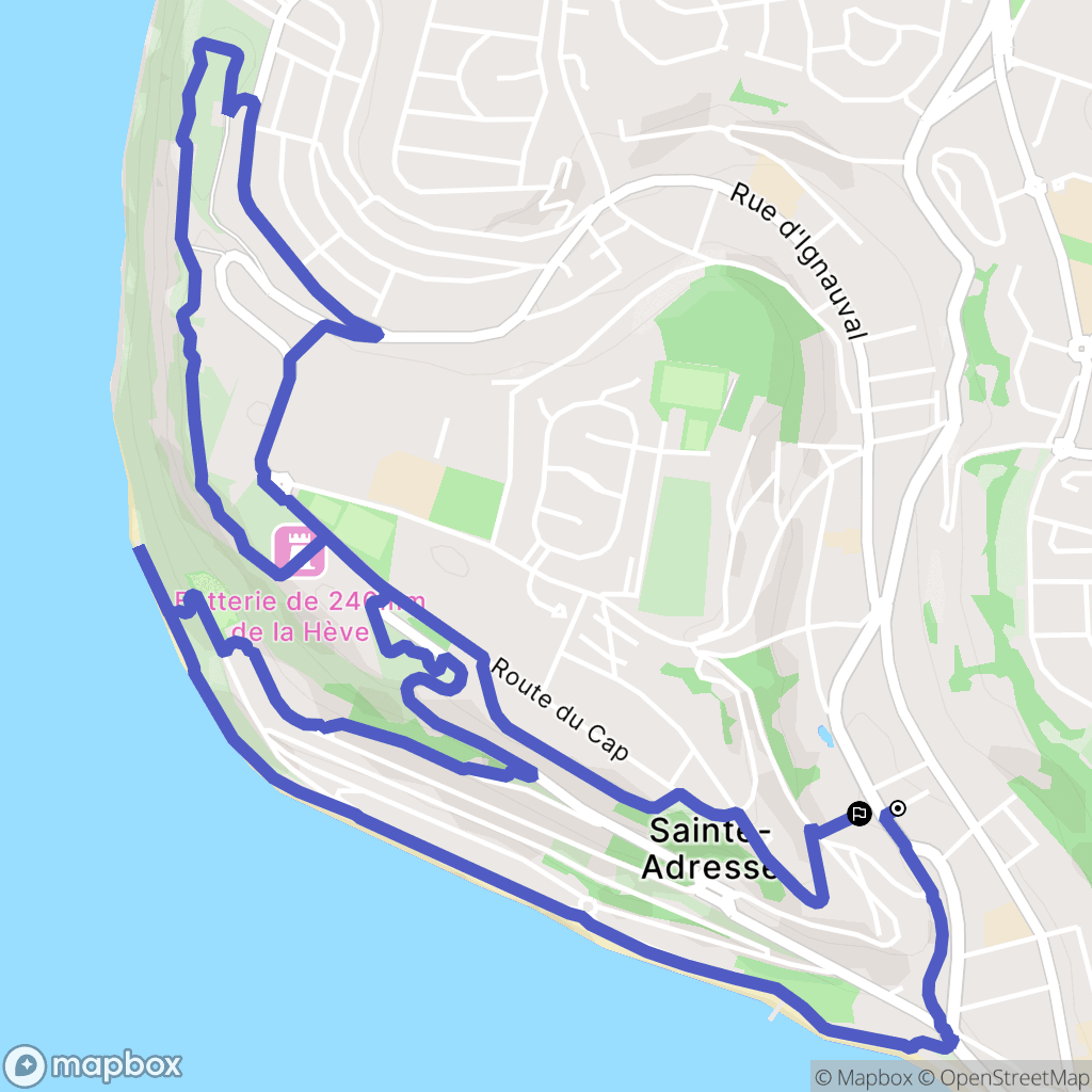 Sainte-Adresse : carte du parcours de randonnée - France