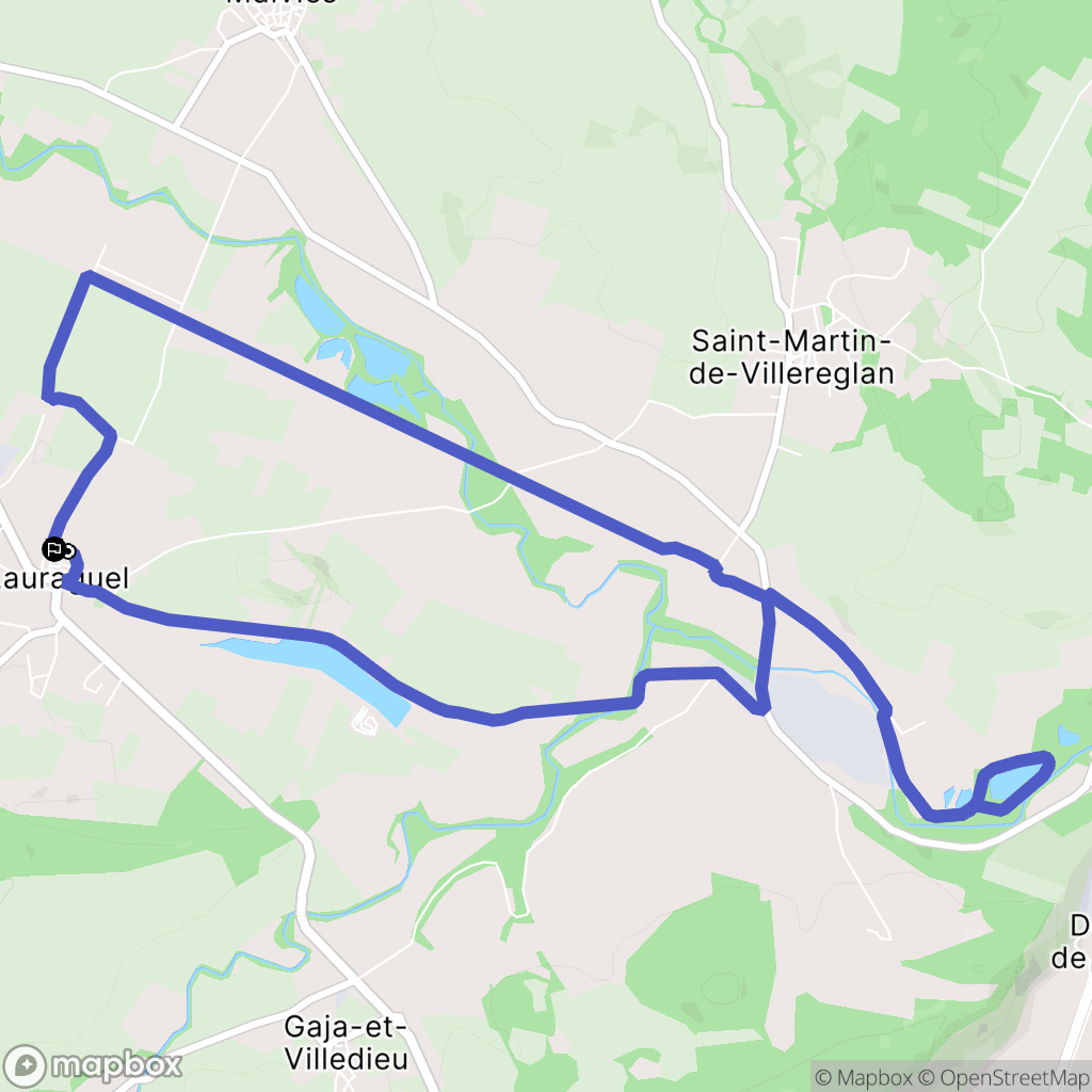 Lauraguel : carte du parcours de randonnée - France