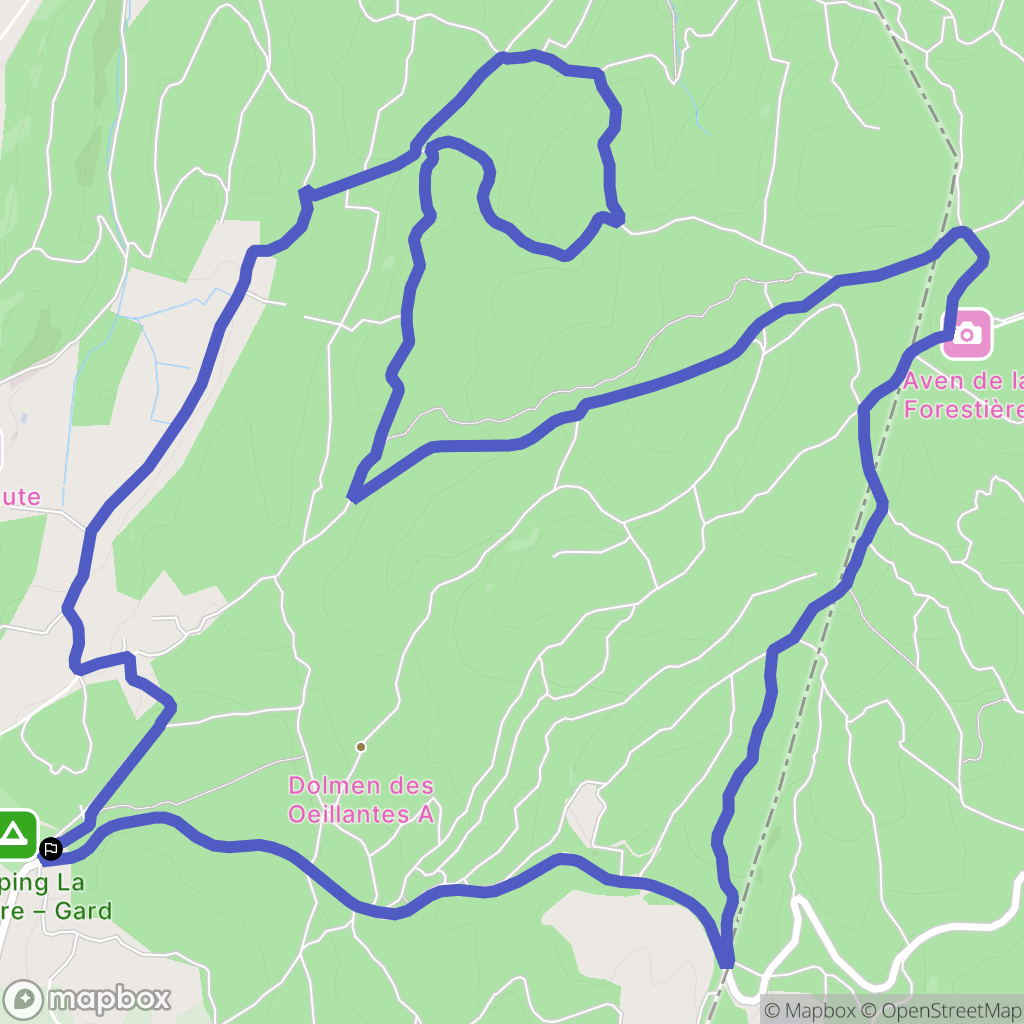 Barjac : carte du parcours de randonnée - France