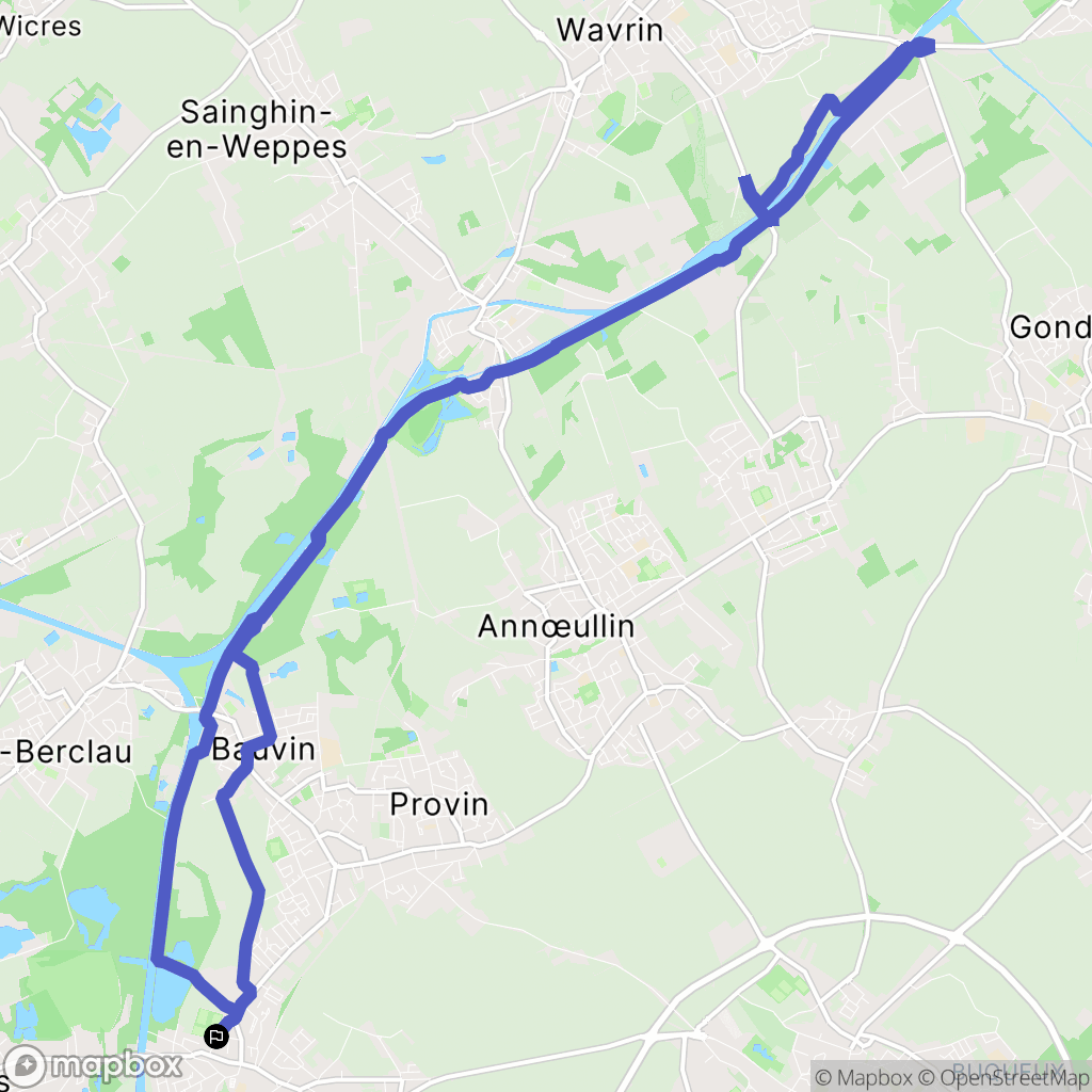 Meurchin : carte du parcours de randonnée - France