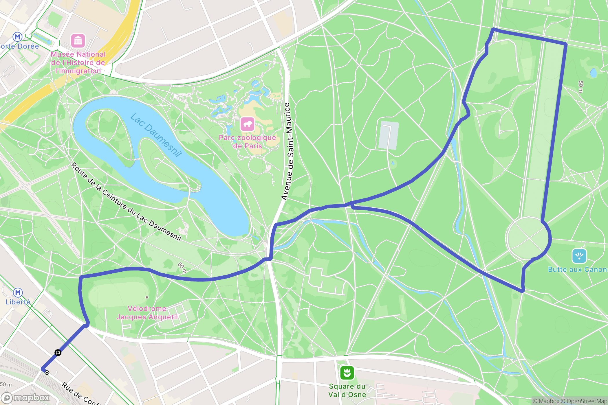Charenton-le-Pont : carte du parcours de randonnée - France