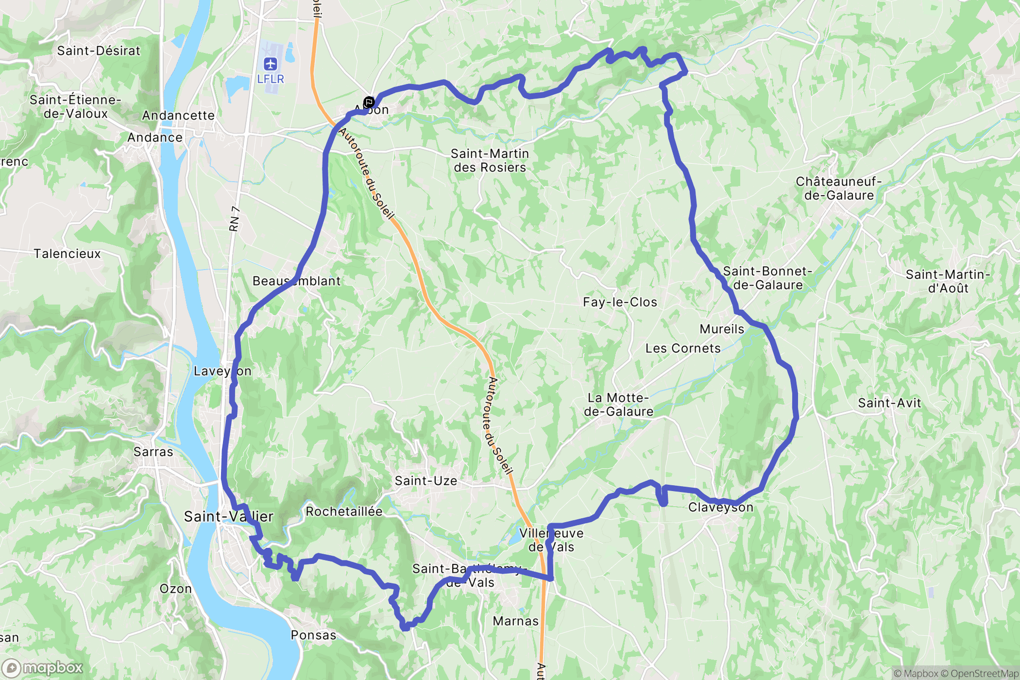 Albon : carte du parcours de randonnée - France