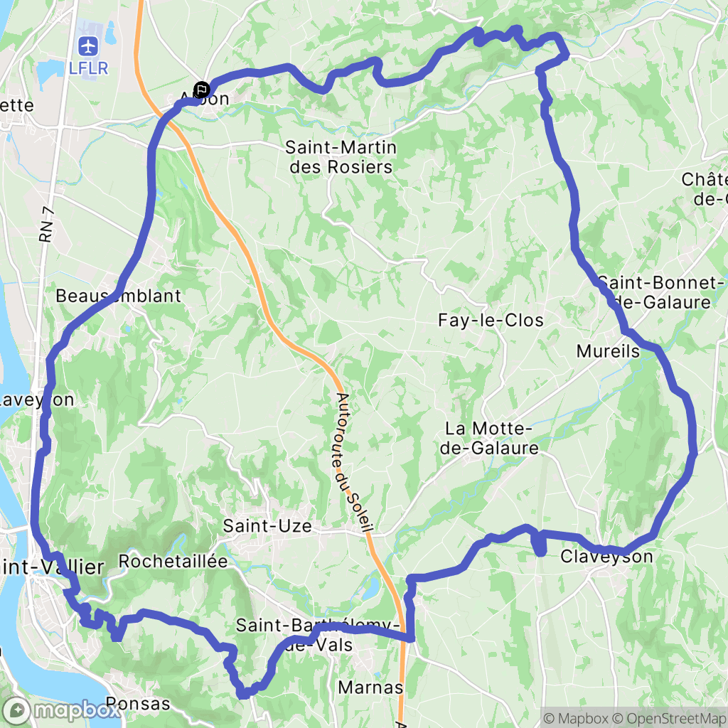 Albon : carte du parcours de randonnée - France