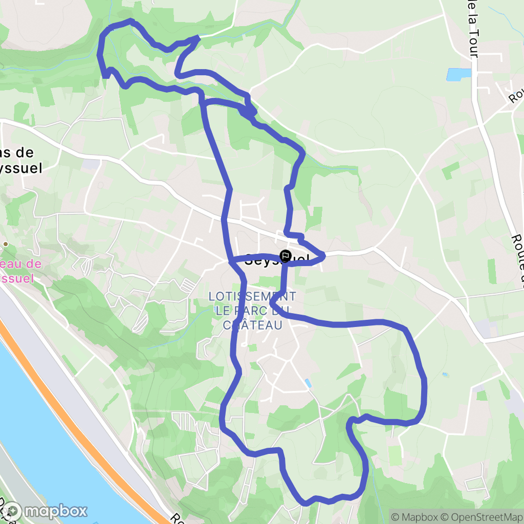 Seyssuel : carte du parcours de randonnée - France