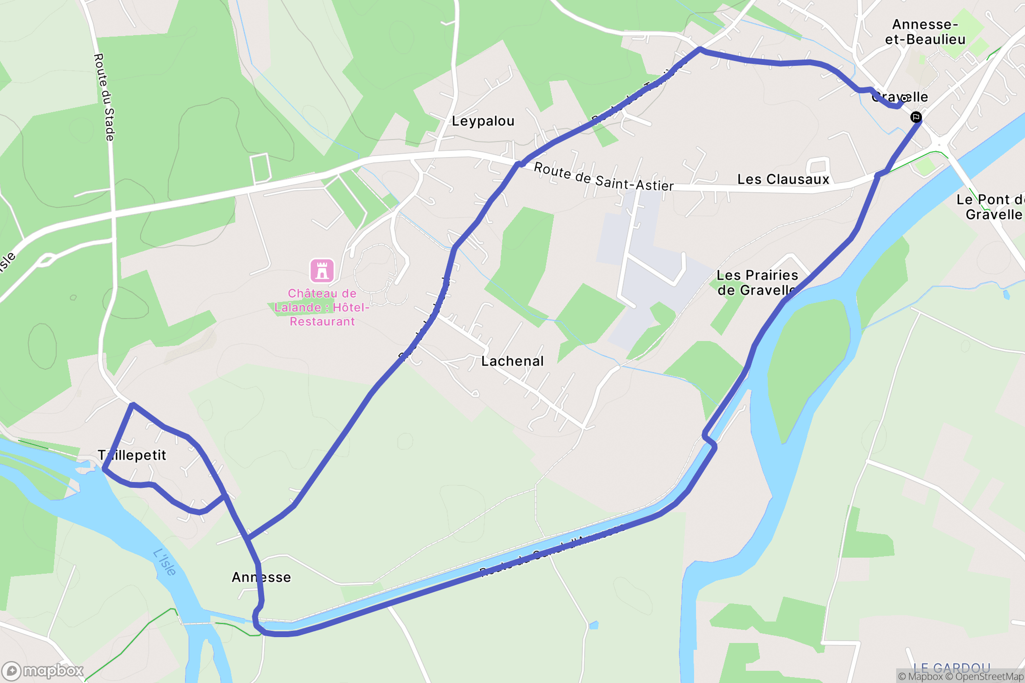 Annesse-et-Beaulieu : carte du parcours de randonnée - France