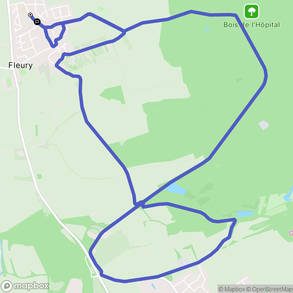 Fleury : carte du parcours de randonnée - France