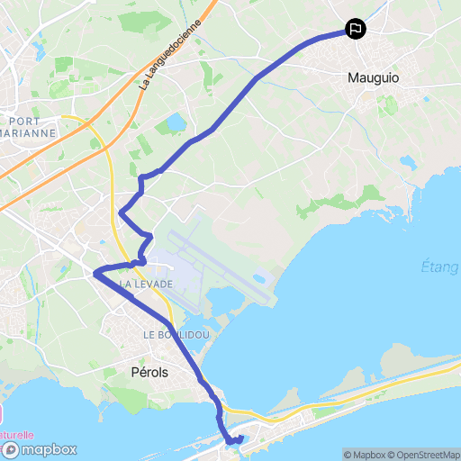 Mauguio : carte du parcours de randonnée - France