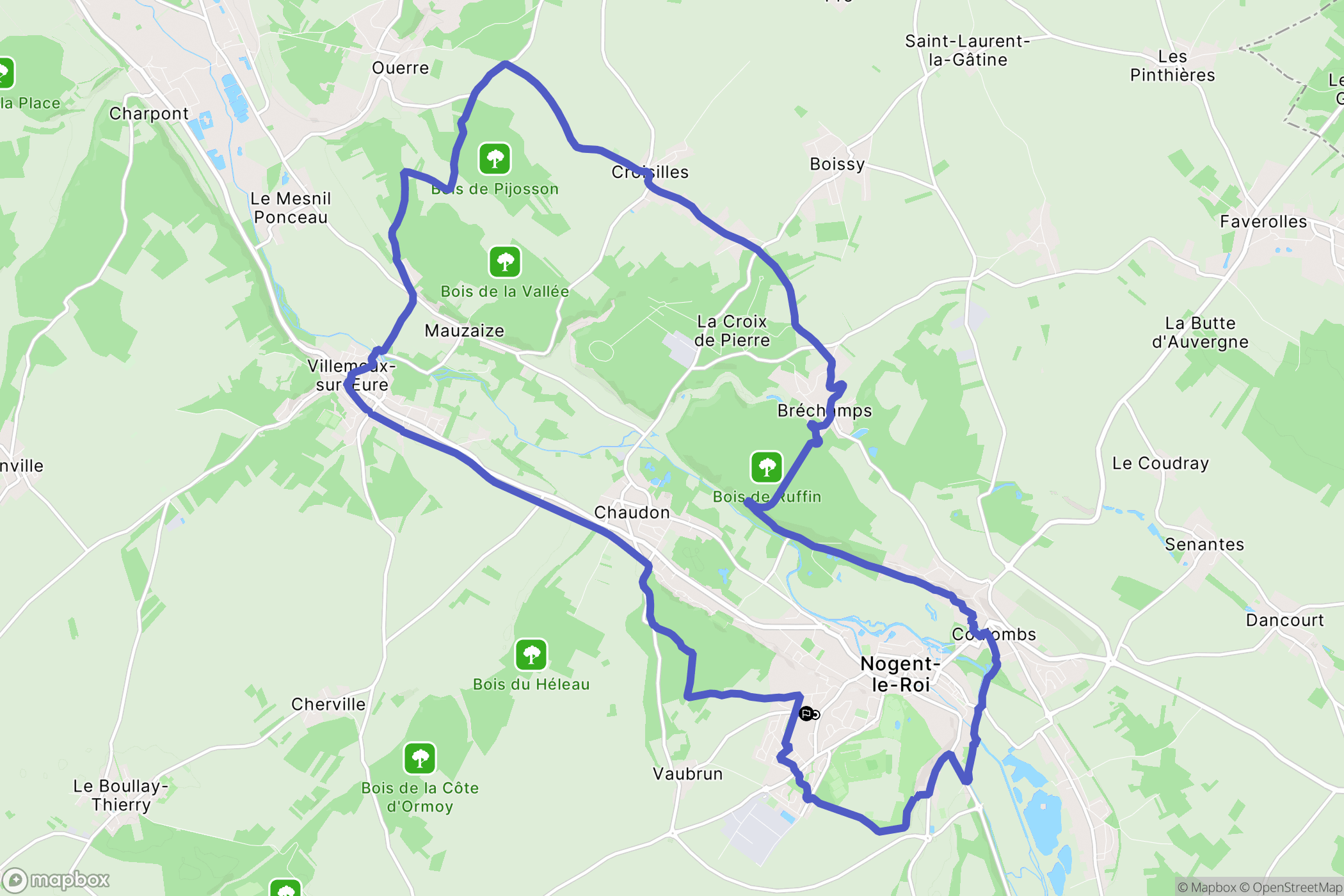 Nogent-le-Roi : carte du parcours de randonnée - France
