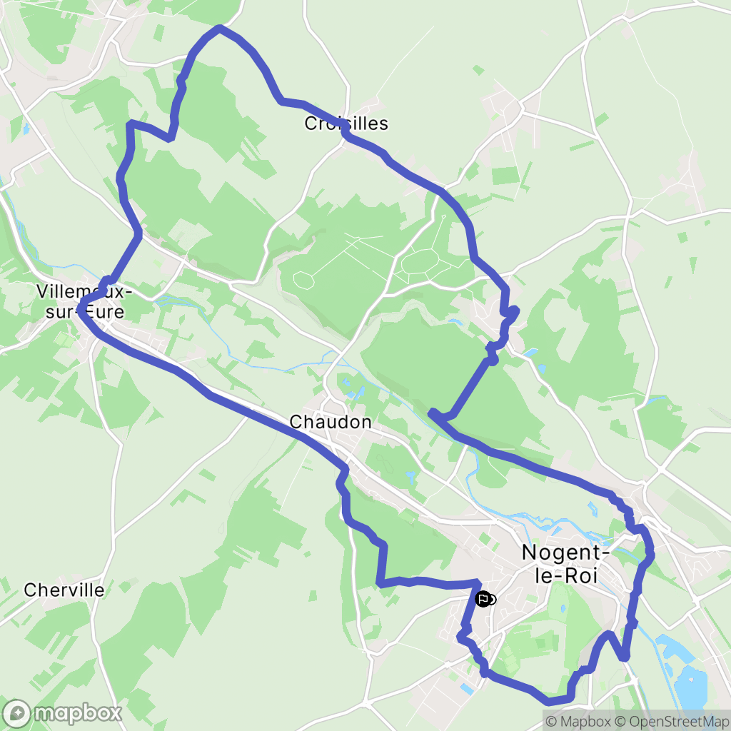 Nogent-le-Roi : carte du parcours de randonnée - France