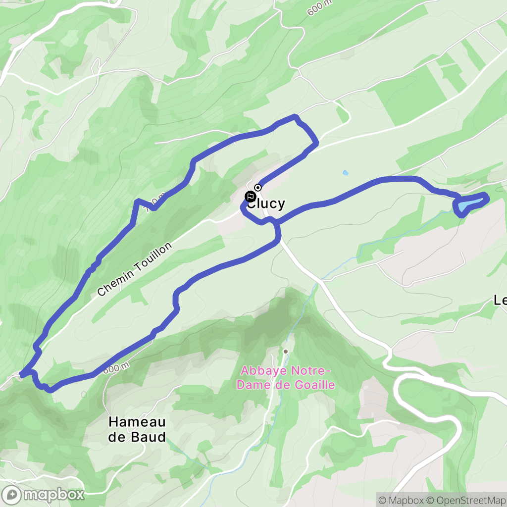 Clucy : carte du parcours de randonnée - France