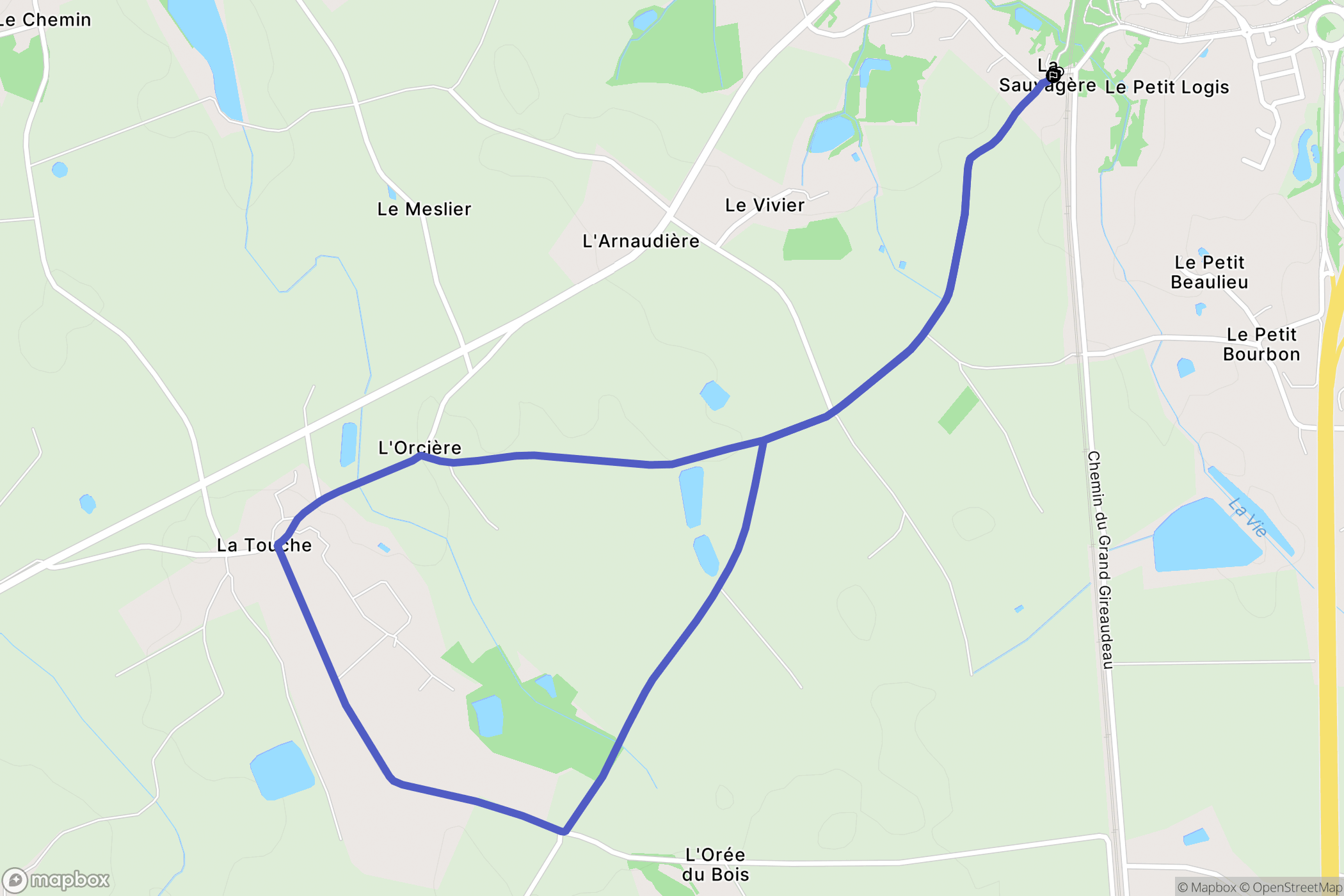 Bellevigny : carte du parcours de randonnée - France