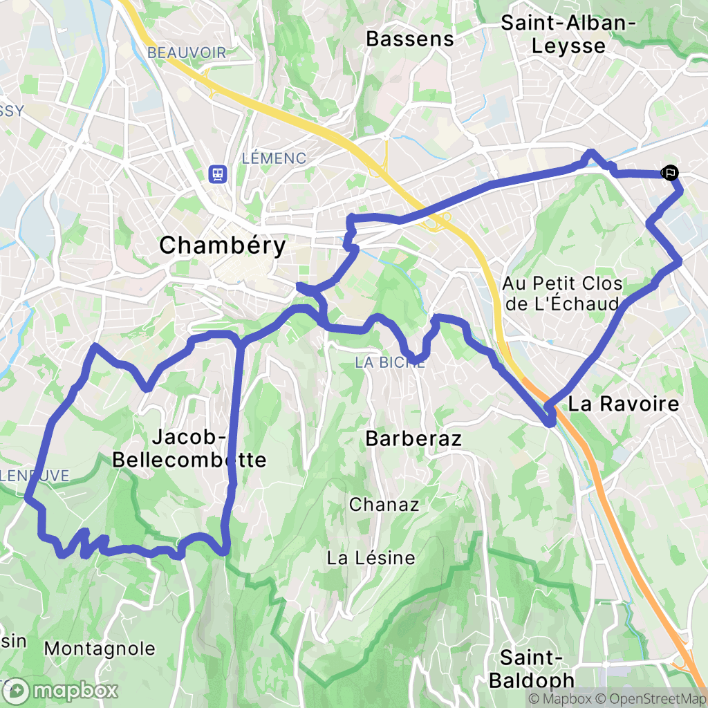 La Ravoire : carte du parcours de randonnée - France