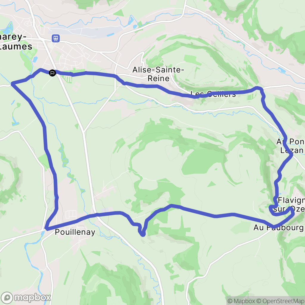 Venarey-les-Laumes : carte du parcours de randonnée - France