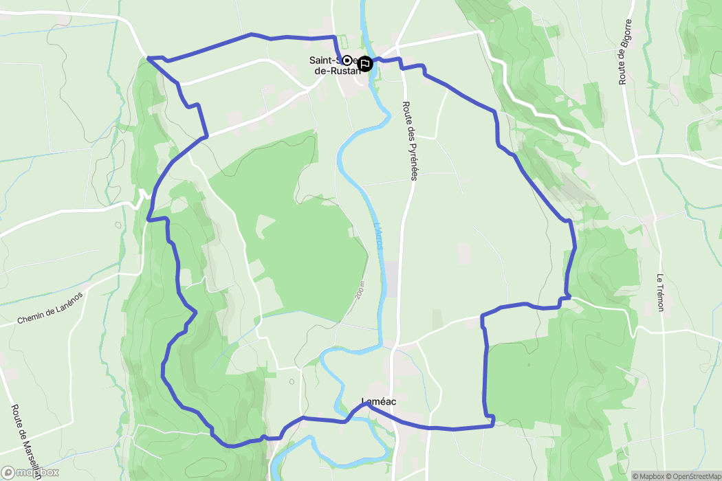 Saint-Sever-de-Rustan : carte du parcours de randonnée - France