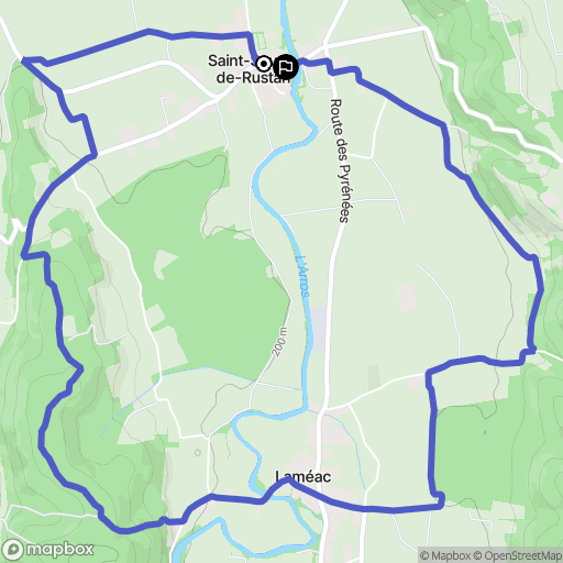 Saint-Sever-de-Rustan : carte du parcours de randonnée - France